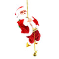 Santa Claus Climbing Beads Battery Operated Electric Climb up and down Climbing Santa with Light Music Christmas Decor Ornament