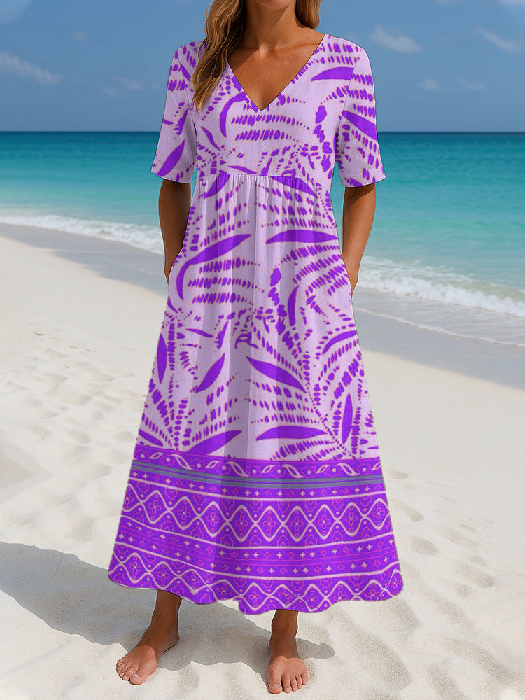 Women's Loose Fashion Printed Short Sleeve Dress