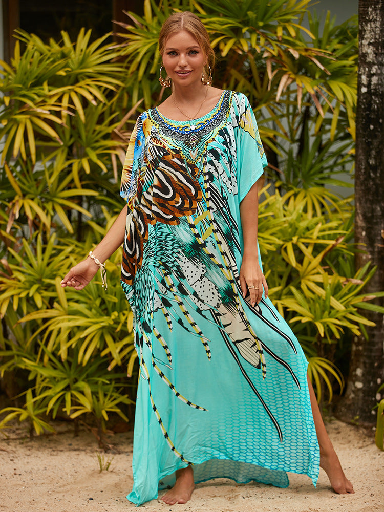 European And American Blouse Loose Plus Size Seaside Vacation