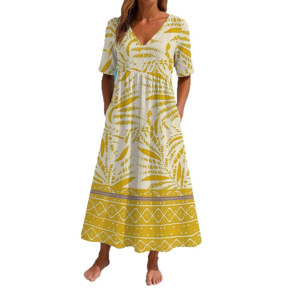 Women's Loose Fashion Printed Short Sleeve Dress