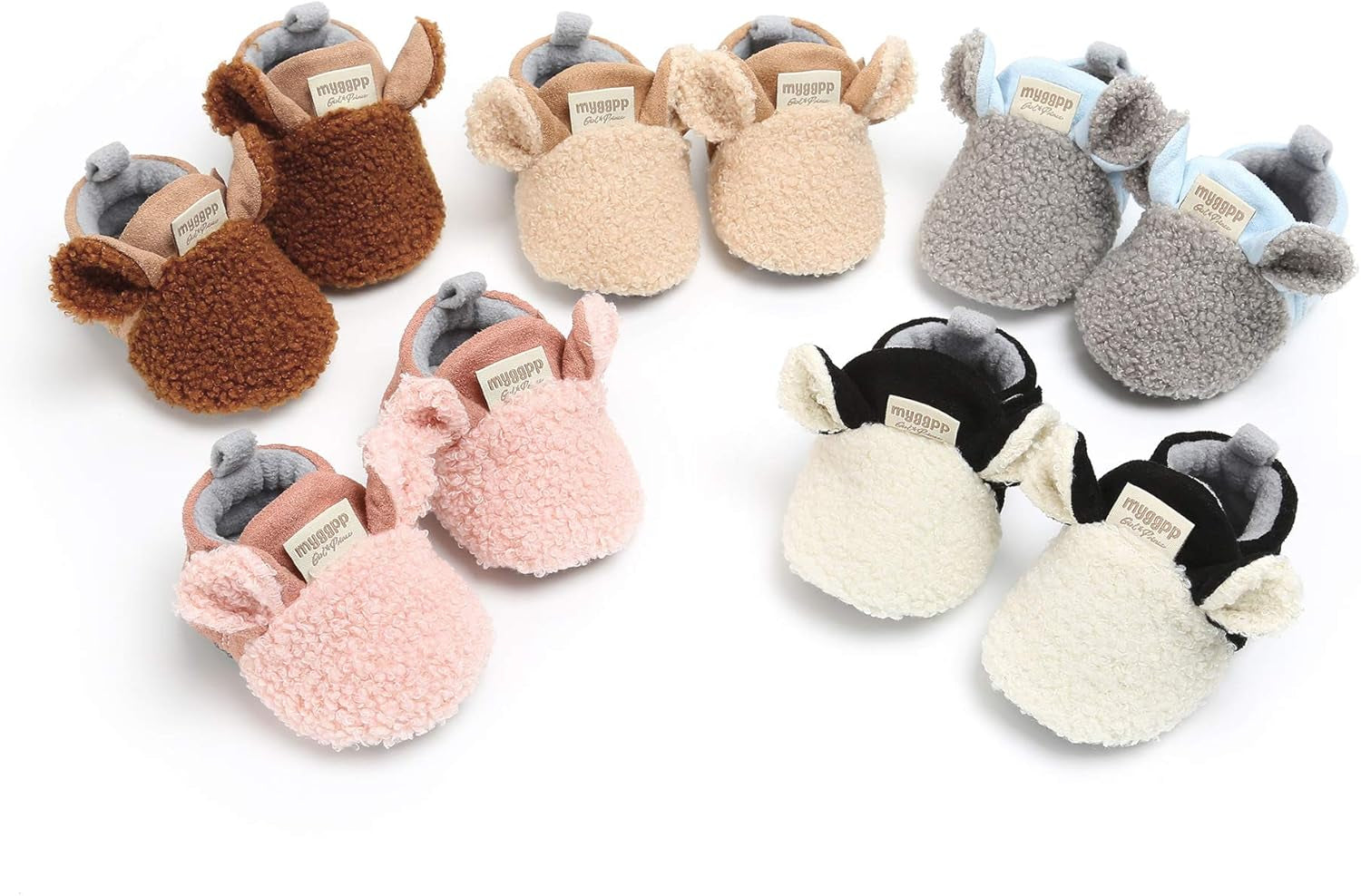 Baby Boy Girl Fleece Booties Newborn Cozy Winter Warm Socks Toddler Non-Slip Soft Sole Crib Shoes…